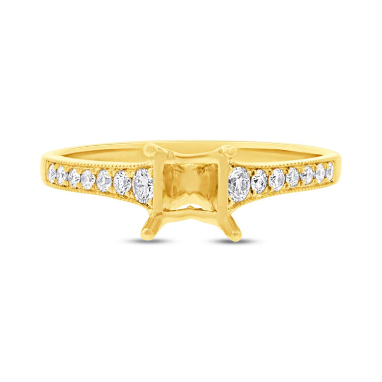 0.24ct 14k Yellow Gold Diamond Semi-mount Ring