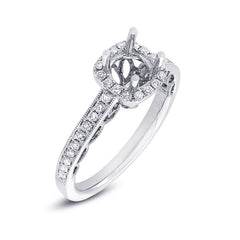 0.33ct 14k White Gold Diamond Semi-mount Ring for 0.75ct Center
