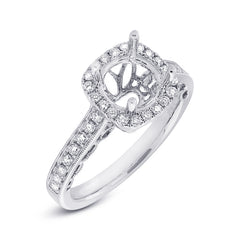 0.44ct 14k White Gold Diamond Semi-mount Ring for 1.50ct Center