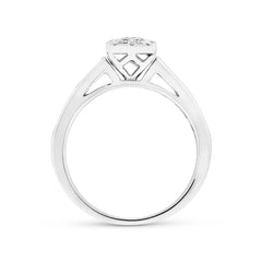0.93ct 14k White Gold Diamond Wedding Set Cluster Size 5.75