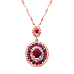 0.25ct Diamond & 1.06ct Ruby 14k Rose Gold Pendant