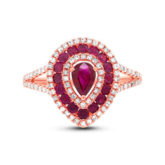 0.37ct Diamond & 0.98ct Ruby 14k Rose Gold Ring
