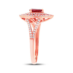 0.37ct Diamond & 0.98ct Ruby 14k Rose Gold Ring