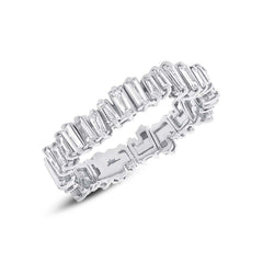 0.67ct 14k White Gold Diamond Baguette Lady's Band Size 5