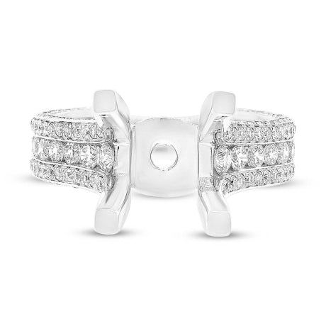 1.66ct 18k White Gold Diamond Semi-mount Ring Size 5.25