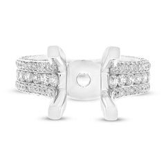 1.66ct 18k White Gold Diamond Semi-mount Ring Size 5.25