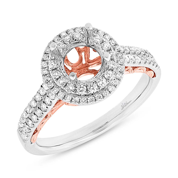 0.47ct 14k Two-tone Rose Gold Diamond Semi-mount Ring