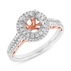 0.47ct 14k Two-tone Rose Gold Diamond Semi-mount Ring