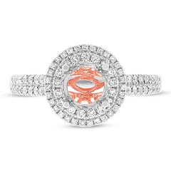 0.47ct 14k Two-tone Rose Gold Diamond Semi-mount Ring