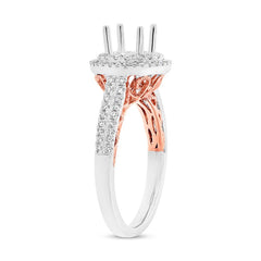 0.47ct 14k Two-tone Rose Gold Diamond Semi-mount Ring