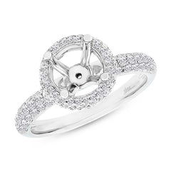 0.74ct 14k White Gold Diamond Semi-mount Ring