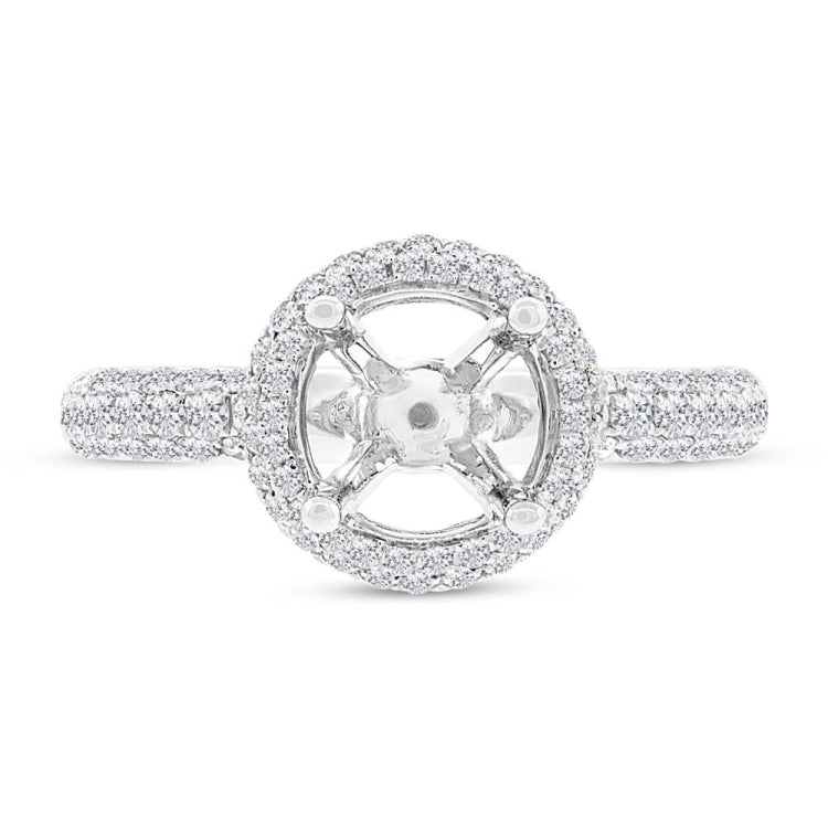 0.74ct 14k White Gold Diamond Semi-mount Ring