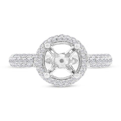 0.74ct 14k White Gold Diamond Semi-mount Ring