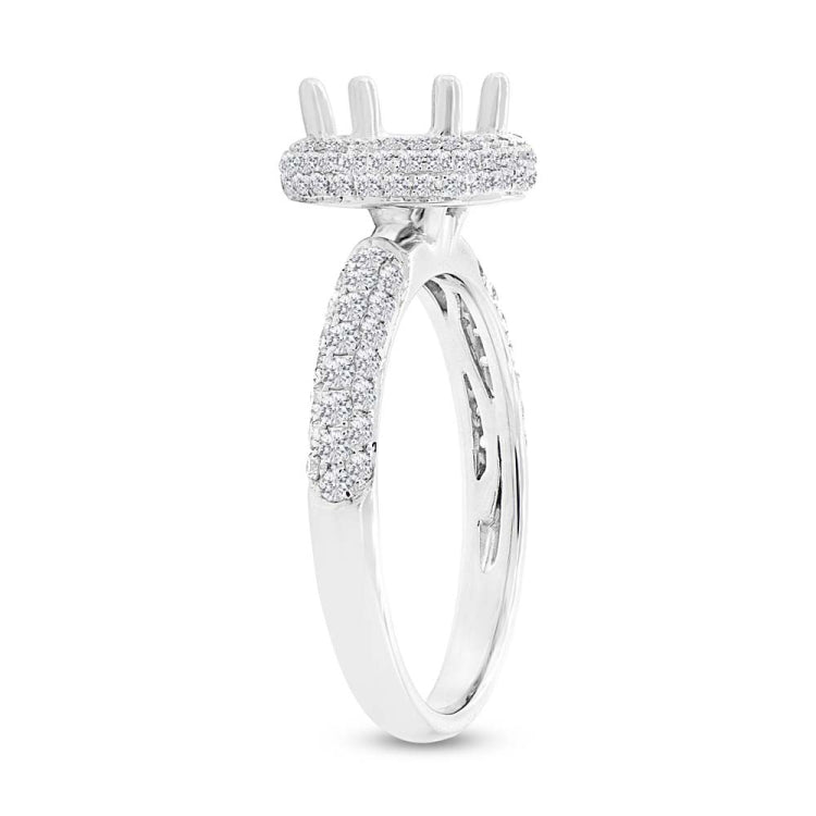0.74ct 14k White Gold Diamond Semi-mount Ring