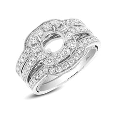 0.75ct 14k White Gold Diamond Semi-mount Ring 2-pc