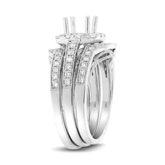 0.75ct 14k White Gold Diamond Semi-mount Ring 2-pc