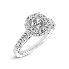 0.37ct 14k White Gold Diamond Semi-mount Ring