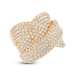 2.33ct 14k Yellow Gold Diamond Bridge Ring