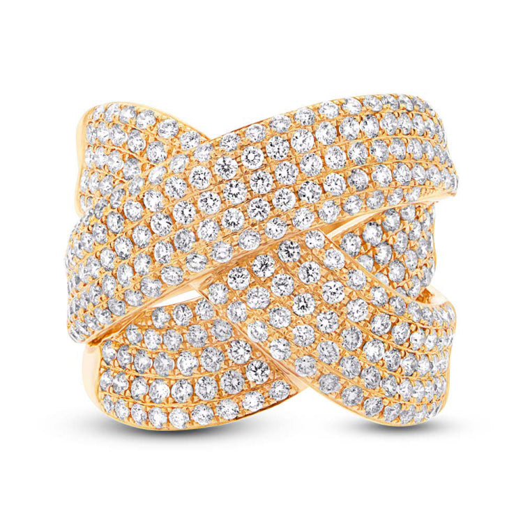 2.33ct 14k Yellow Gold Diamond Bridge Ring