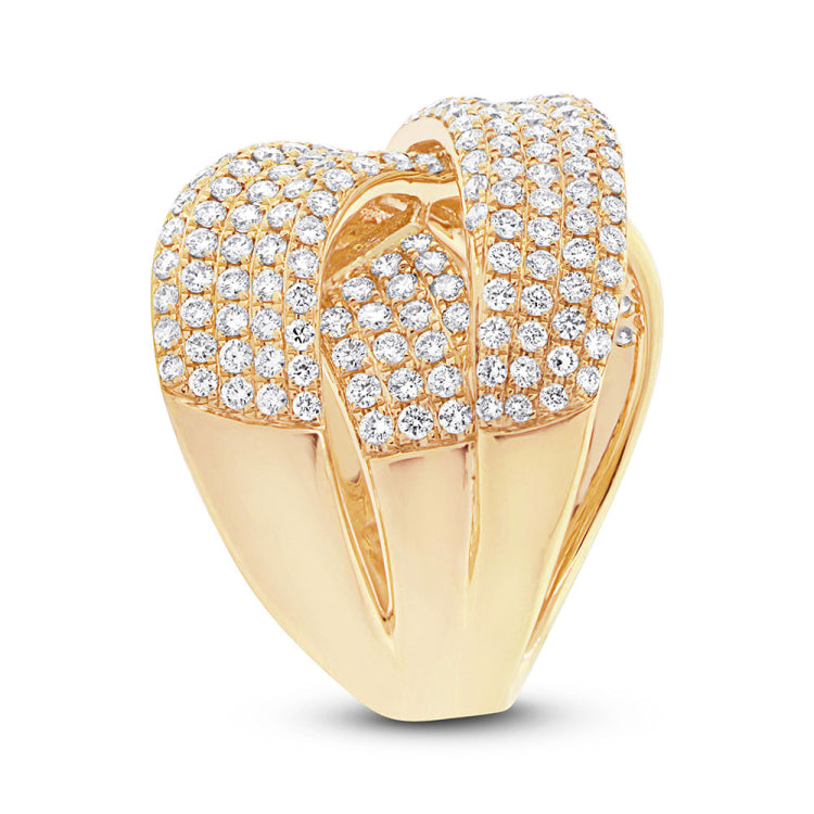 2.33ct 14k Yellow Gold Diamond Bridge Ring
