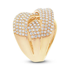2.33ct 14k Yellow Gold Diamond Bridge Ring