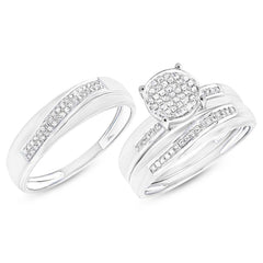 0.25ct 14k White Gold Diamond Trio Set