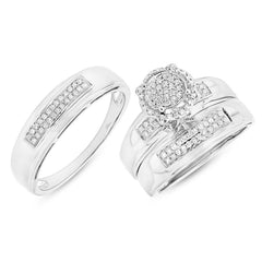 0.39ct 14k White Gold Diamond Trio Set