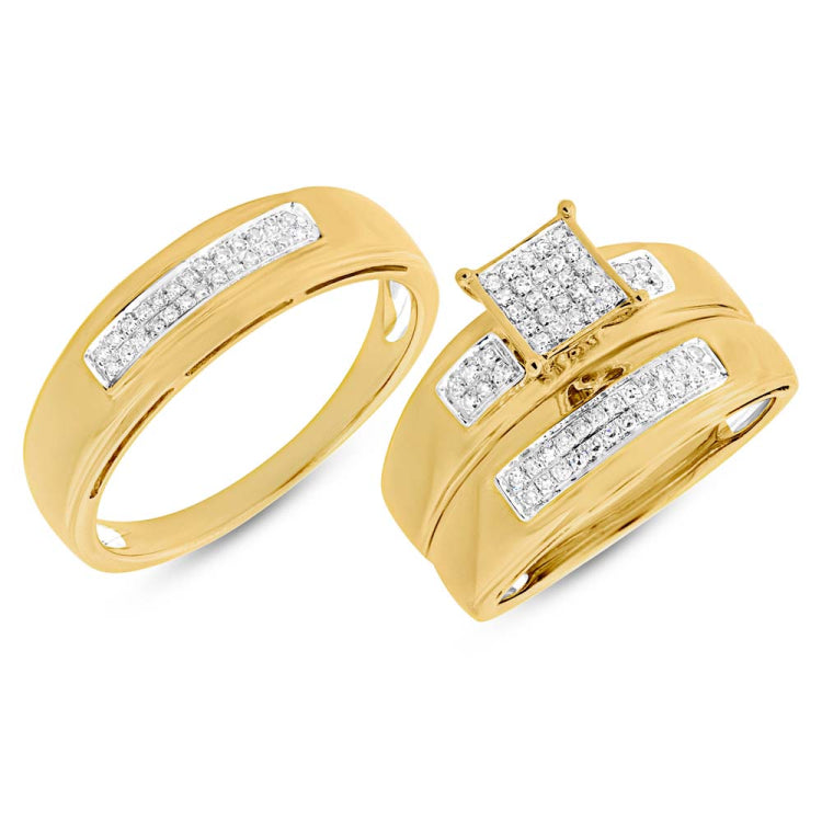 0.30ct 14k Yellow Gold Diamond Trio Set