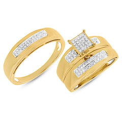 0.30ct 14k Yellow Gold Diamond Trio Set