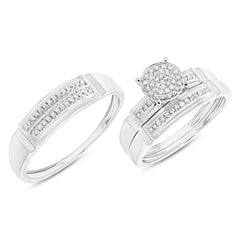 0.24ct 14k White Gold Diamond Trio Set