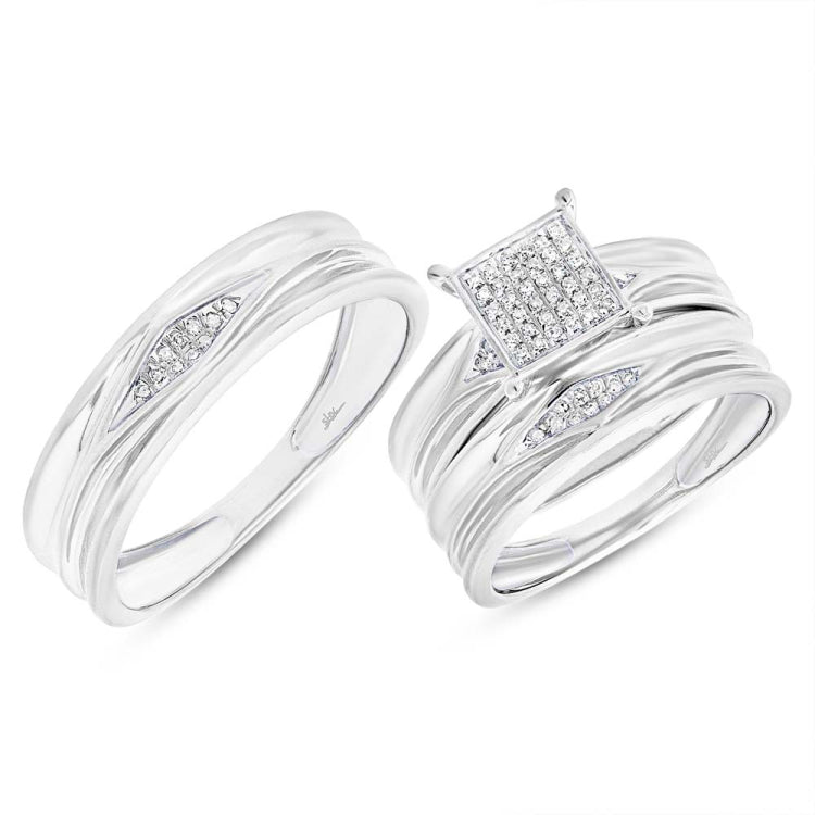 0.16ct 14k White Gold Diamond Trio Set