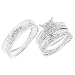 0.16ct 14k White Gold Diamond Trio Set