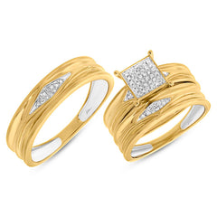 0.16ct 14k Yellow Gold Diamond Trio Set