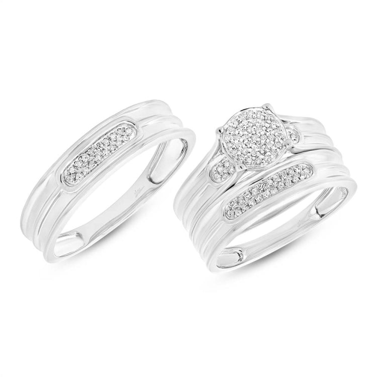 0.28ct 14k White Gold Diamond Trio Set