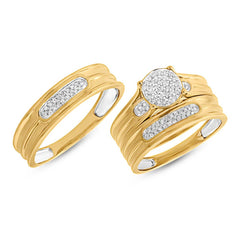 0.28ct 14k Yellow Gold Diamond Trio Set