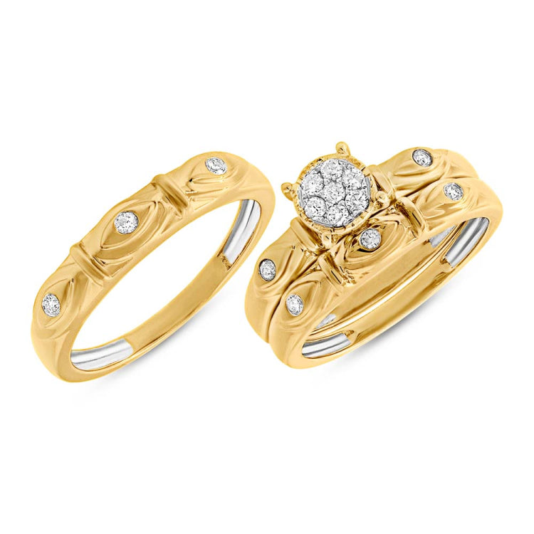 0.27ct 14k Yellow Diamond Trio Set