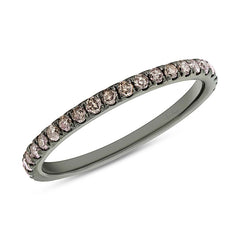 0.43ct 14k Black Rhodium Gold Champagne Diamond Lady's Band Size 8