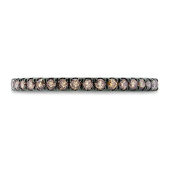 0.43ct 14k Black Rhodium Gold Champagne Diamond Lady's Band Size 8