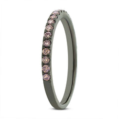 0.43ct 14k Black Rhodium Gold Champagne Diamond Lady's Band Size 8