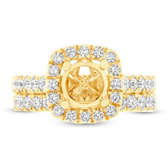 1.25ct 14k Yellow Gold Diamond Semi-mount Ring 2-pc