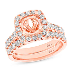 1.25ct 14k Rose Gold Diamond Semi-mount Ring 2-pc
