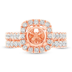1.25ct 14k Rose Gold Diamond Semi-mount Ring 2-pc
