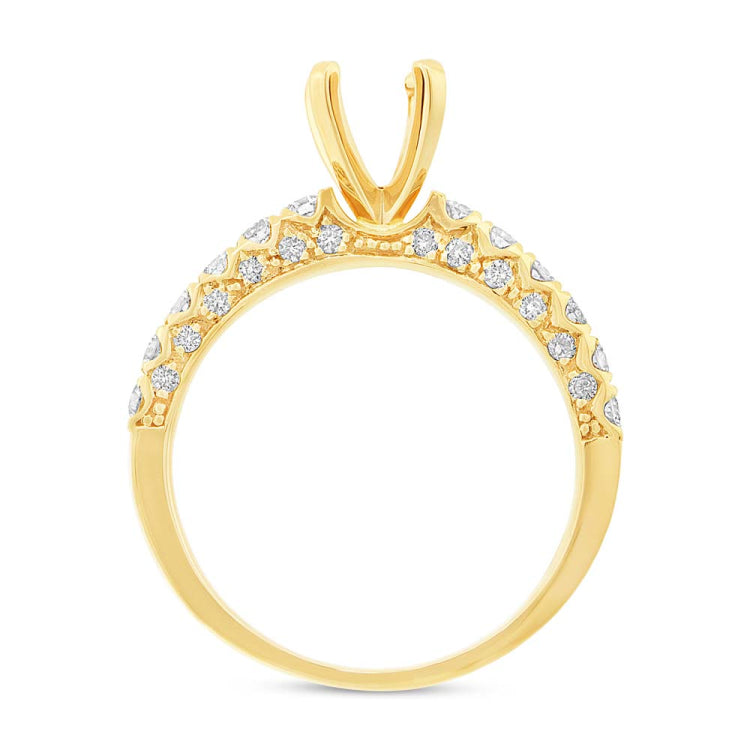1.37ct 14k Yellow Gold Diamond Semi-mount Ring 2-pc