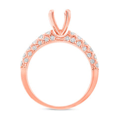 1.37ct 14k Rose Gold Diamond Semi-mount Ring 2-pc