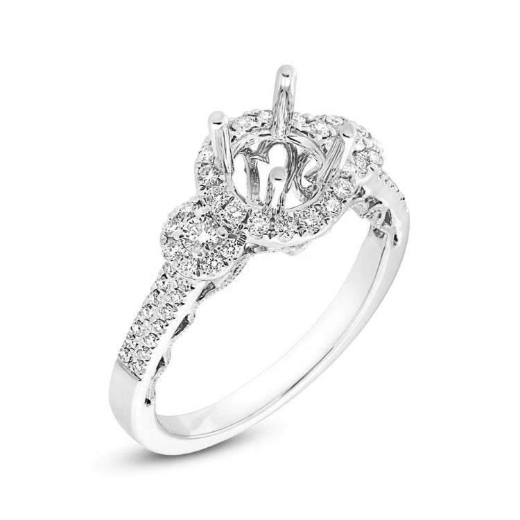 0.46ct 14k White Gold Diamond Semi-mount Ring