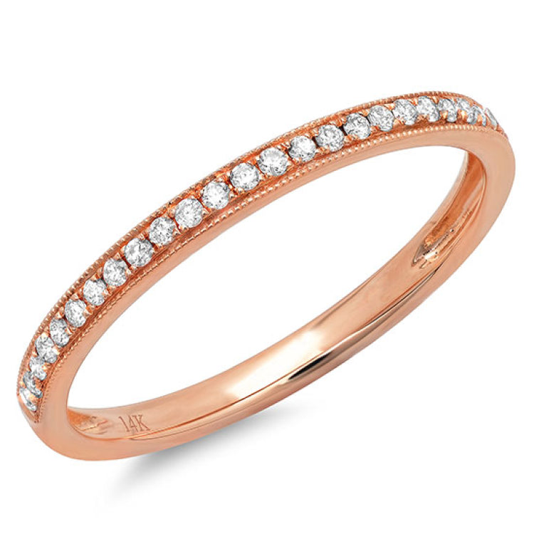 0.12ct 14k Rose Gold Diamond Lady's Band