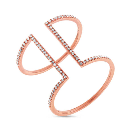 0.22ct 14k Rose Gold Diamond Lady's Ring Size 8.5