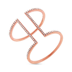 0.22ct 14k Rose Gold Diamond Lady's Ring Size 8.5