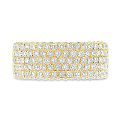 1.63ct 14k Yellow Gold Diamond Lady's Pave Band Size 5