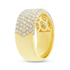 1.63ct 14k Yellow Gold Diamond Lady's Pave Band Size 5